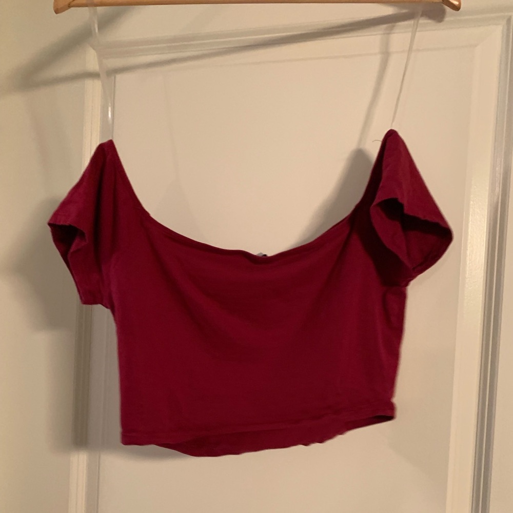 Maroon Crop Top